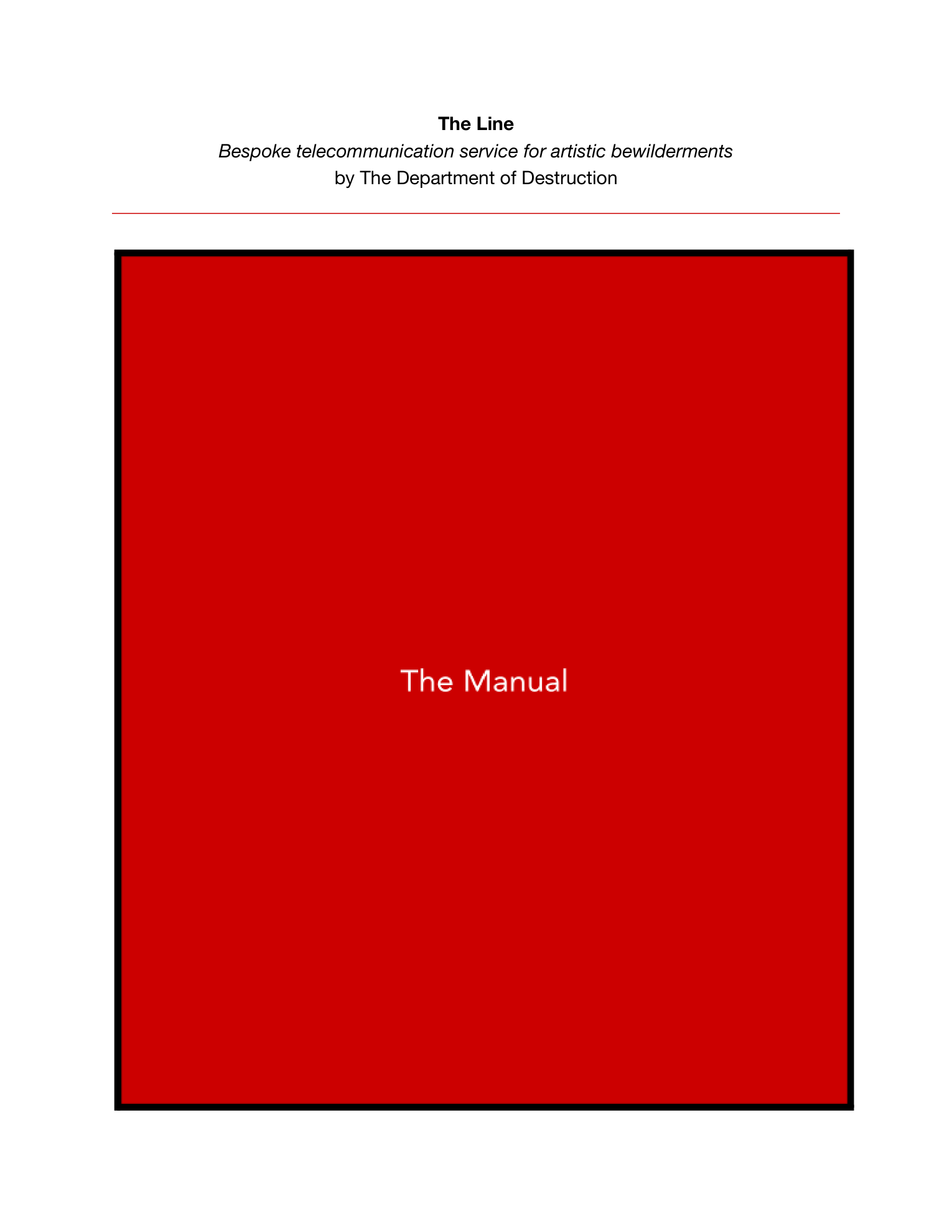 The Line manual, page 1 of 90.
